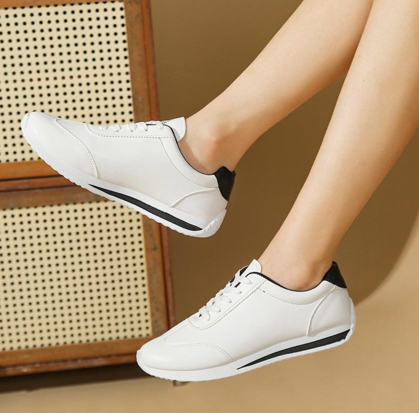 Lightweight Lace-Up Mesh Sneakers for Women
