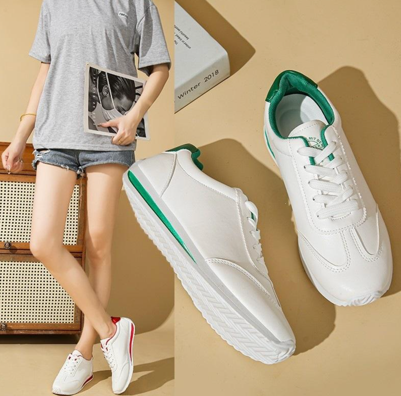 Lightweight Lace-Up Mesh Sneakers for Women