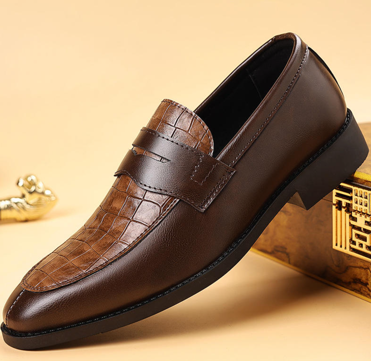 Men’s Classic PU Lace-Up Shoes
