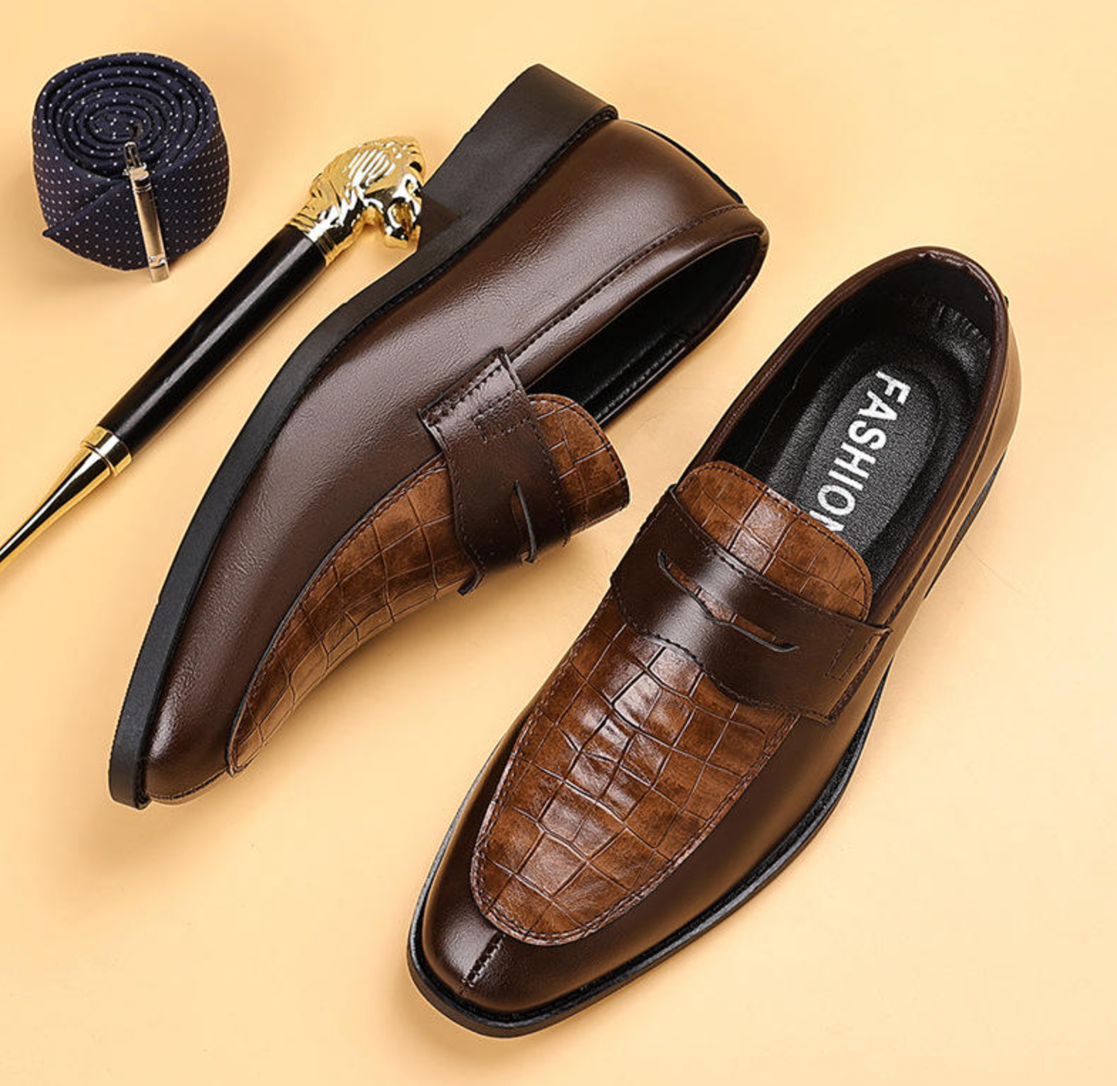 Men’s Classic PU Lace-Up Shoes